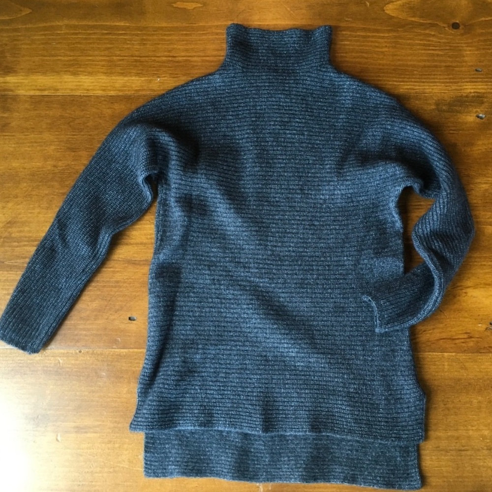 Bartolini Wool Cashmere Ribbed Mock Turtleneck Sweater - Gray Size S